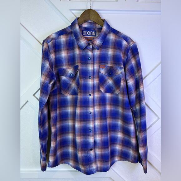 DIXXON Tops - Dixxon The Great One Flannel Wayne Gretzky Tribute Blue Orange Women's Size XL